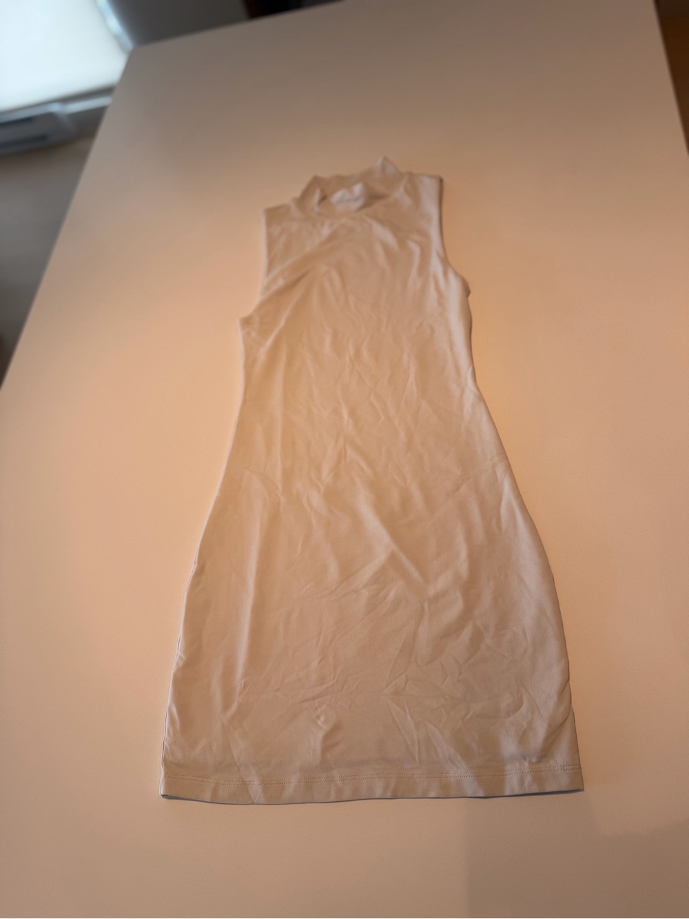 Aritzia Babaton contour Sleeveless Mock Neck Bodycon Dress in cream